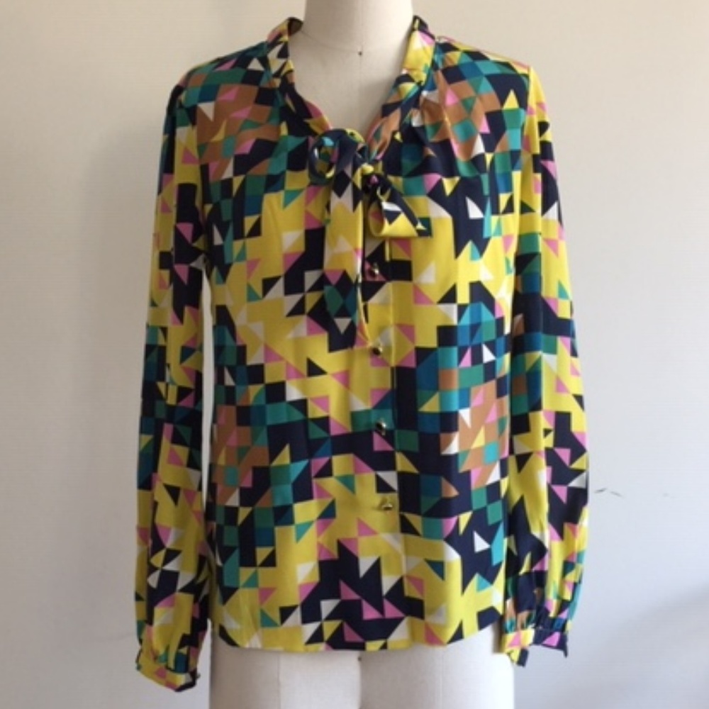 TORY BURCH Prints Silk Long Sleeve Blouse